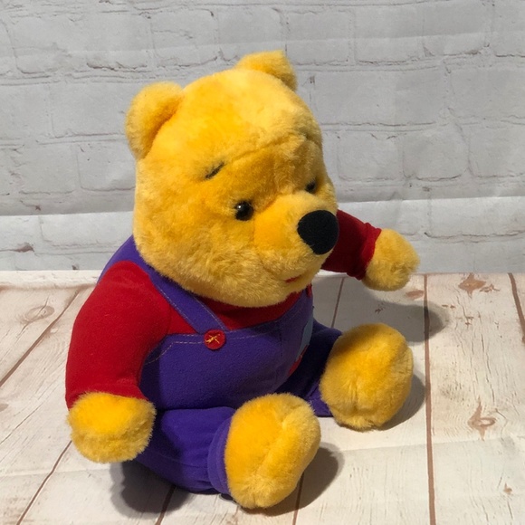 Disney Winnie the Pooh Bear plush stuffed animal Hug N Wiggle Plush 1997 Mattel - Picture 7 of 12